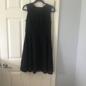 Calvin Klein Black sleeveless dress-detailed bottom-excellent condition size 8